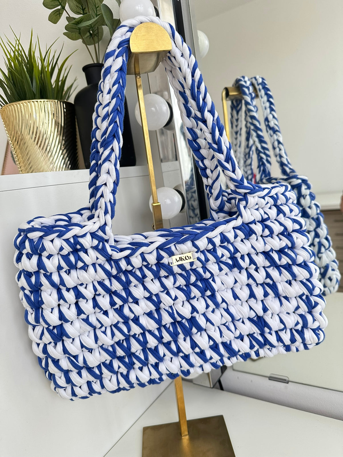 Blue and White Mini Tote