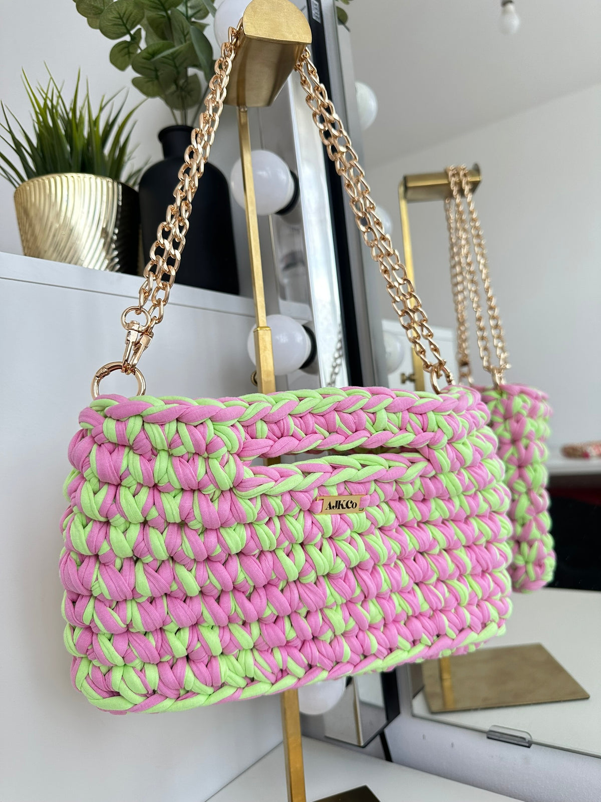 Pink and Green Mini Bag