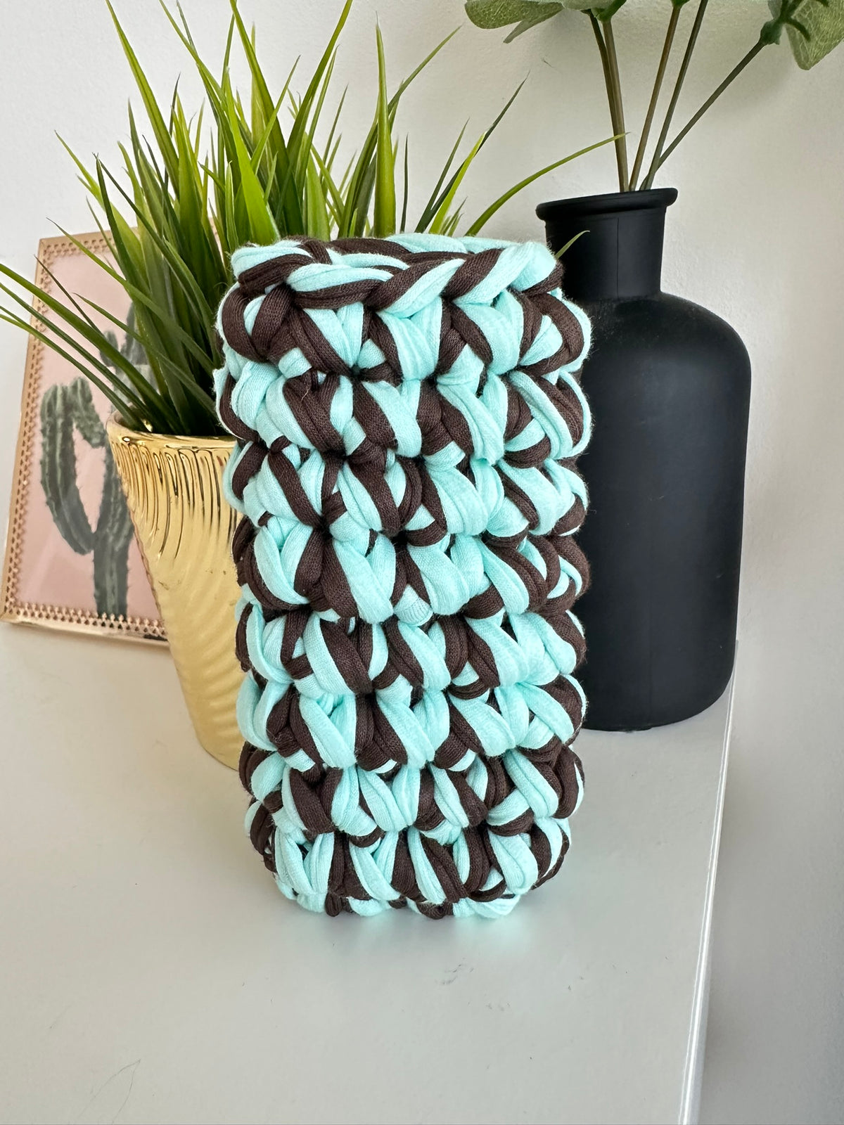 Blue and Brown Sunglasses Case