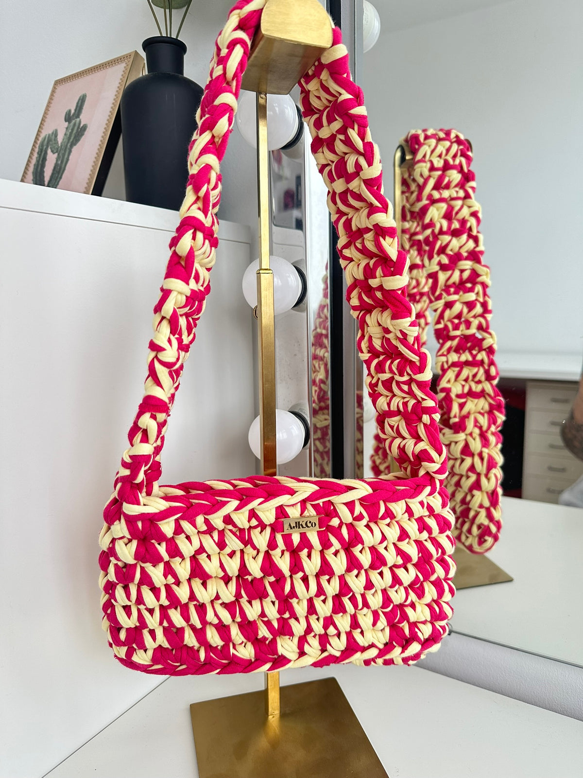 Yellow and Pink Shoulder Bag