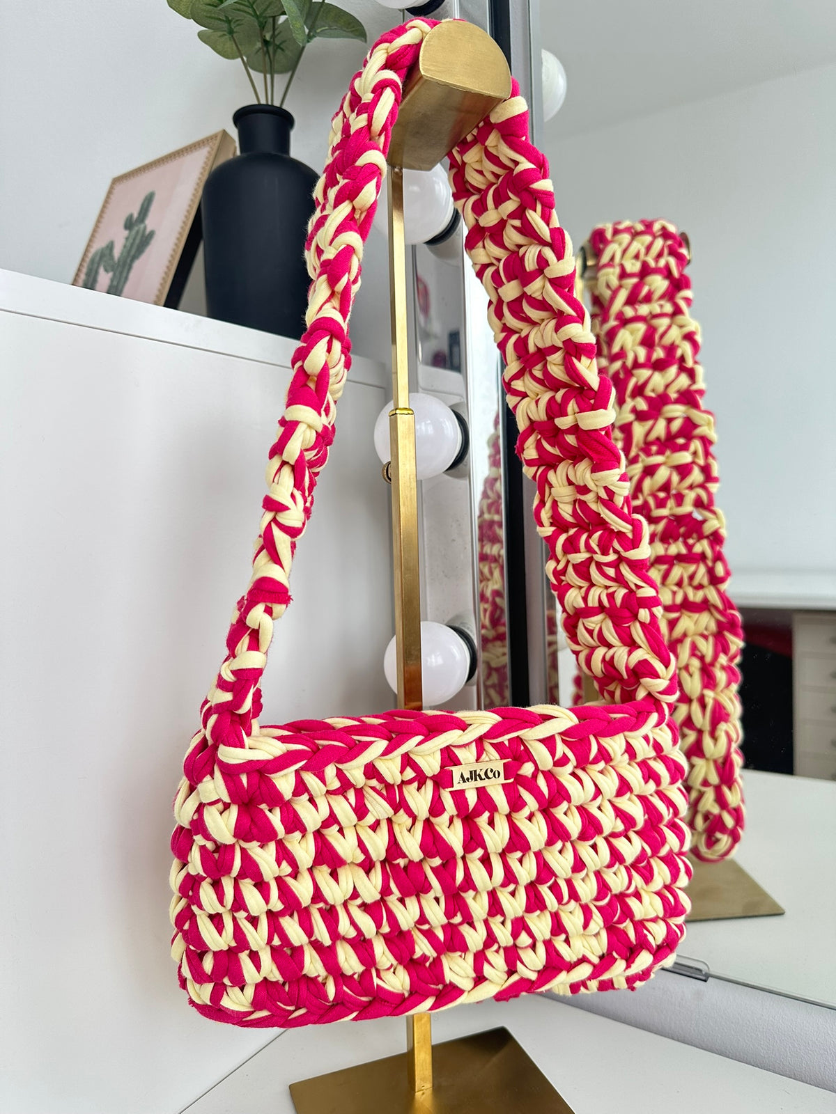 Yellow and Pink Shoulder Bag