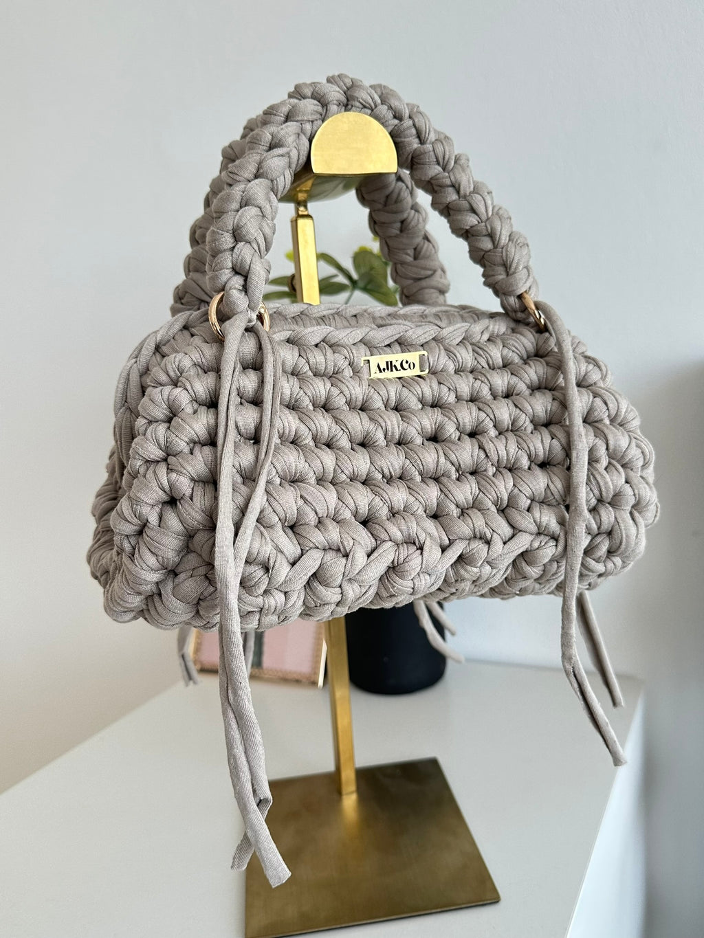 Beige Clutch with Handles