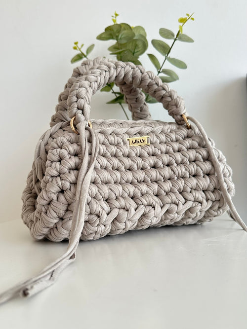 Beige Clutch with Handles