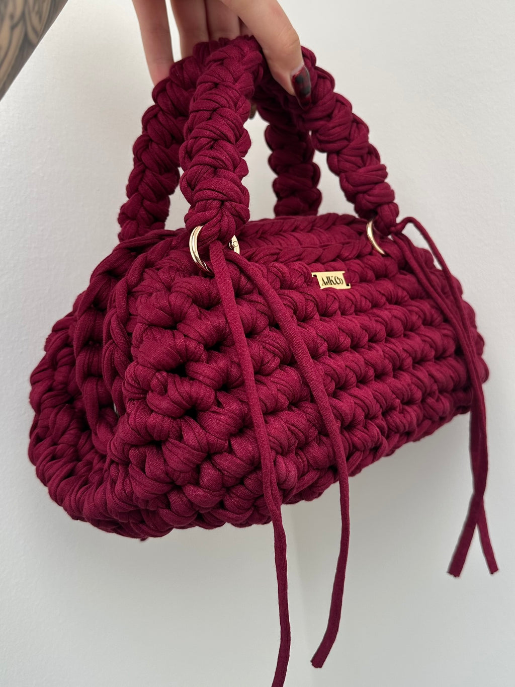 Burgundy Clutch with Handles