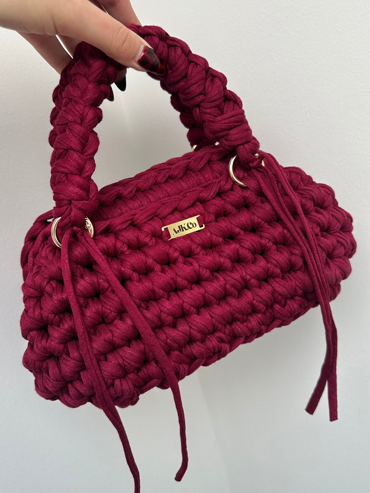 Burgundy Clutch with Handles
